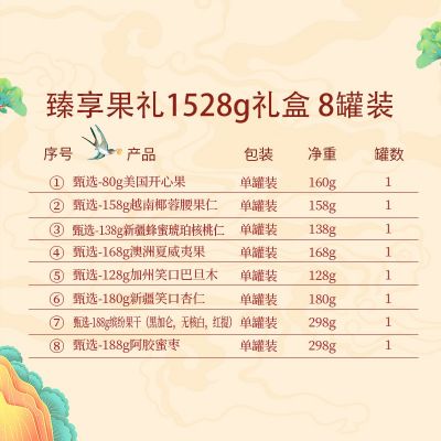 【粽享欢乐】姚生记 臻享果礼坚果礼盒 1.528kg